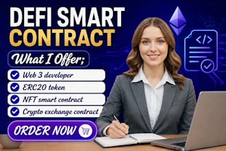 smart contracts  dapp, nft, staking, dex, ico with ai agent integration
