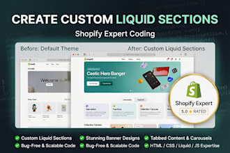 create custom shopify sections using liquid code and theme coding