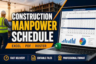 create construction manpower schedule and labor roster