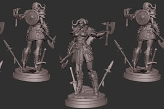 sculpt realistic 3d character model for games, 3d printing, dnd and collectibles