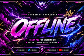 create and design custom twitch overlay facecam logo banner and  alerts