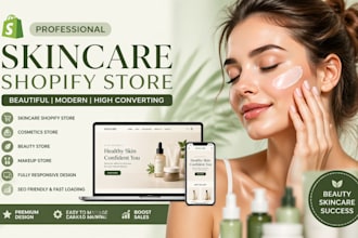 design skincare shopify store beauty website skin care store cosmetics store