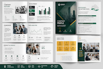 design digital brochure company profile flipbook bifold trifold brochure design