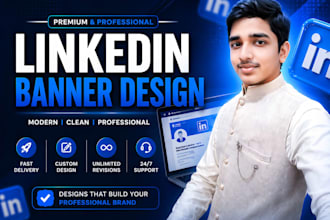 design professional linkedin banner or cover photo