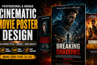 do professional unique film poster movie poster cinematic movie poster design