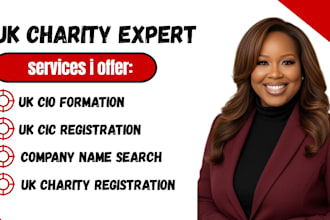 register your UK charity ngos, cic, cio with UK charity commission compliance