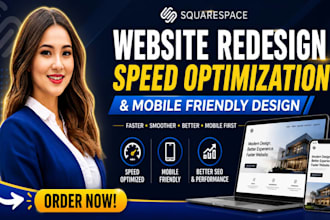 do squarespace website redesign, speed optimization and mobile friendly design