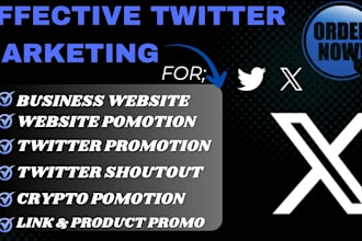 do twitter x shoutout for business website, product link crypto ai app promotion