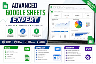 be your google sheets expert for automation, dashboards and custom solutions