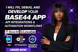 fix, debug, and develop your base44 app, API integrations, and automation