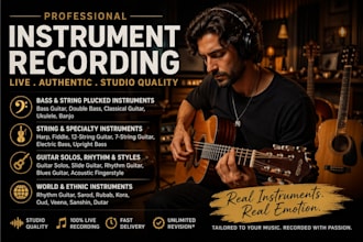 record bass guitar double bass classical guitar ukulele and banjo for your music