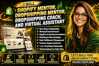 shopify mentor, dropshipping mentor, dropshipping coach, and virtual assistant
