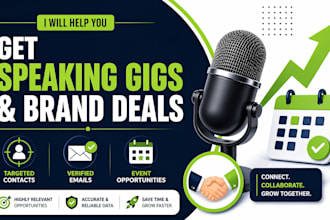 find speaking opportunities, booked gigs and brand partnerships leads