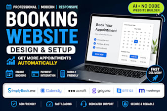 design simplybook me calendly  ucraft grigora site123 meetergo booking website