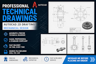 do technical drawings, autocad, 2d drafting, mechanical design