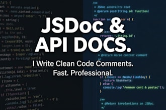 write clean API documentation and jsdoc comments for your code