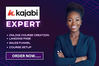 setup kajabi online course, kajabi website design, kajabi funnel, kajabi expert