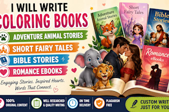 write coloring adventure animal stories short fairy tales bible remance ebook