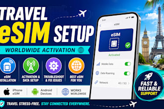 recommend, set up, and activate your travel esim worldwide