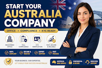 australia company formation with registered office, compliance, e commerce kyc