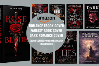 design romance book cover, dark romance, erotic and fantasy book cover design
