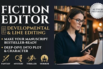 edit your fantasy novel, mystery novel, thriller and horror novel editing