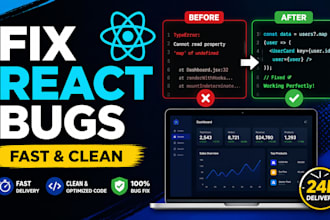 fix react js bugs, next js issues and frontend errors fast