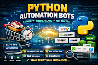 build vinted bot, amazon bot, bestbuy, walmart, target, popmart bot, ebay bot