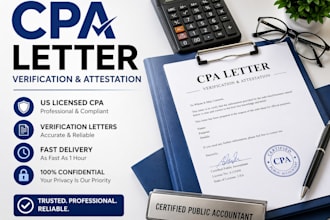 provide US CPA letter of verification, attestation, and income confirmation
