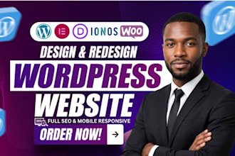 design redesign a stunning wordpress website on ionos with seo responsive design