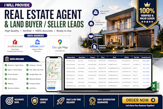 provide verified real estate leads from google maps zillow and realtor