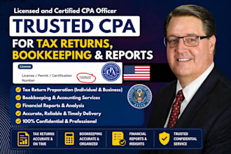 trusted CPA for tax returns, bookkeeping and reports
