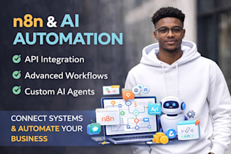 build n8n automation workflows, ai agents API integrations and custom automation