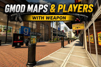 create a gmod garrys mod maps and gmod playermodel with unique weapon