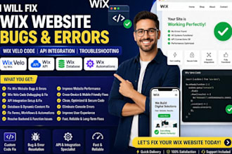 fix wix website bugs wix velo code issues wix API integration website error fix