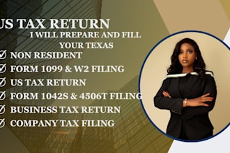 prepare and file US tax returns irs forms 1040 1099 w2 1065 for non residence