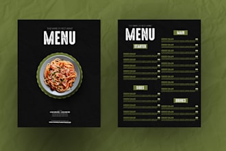 do professional restaurant menu design