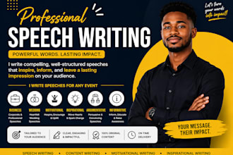 write a powerful and personalised speech for any event or occasion