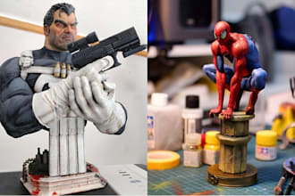 3d print and pint miniatures, tabletop models and resin figurines