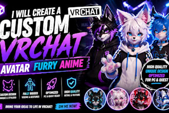 create a custom vrchat avatar anime and furry