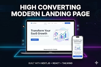 build a high converting modern landing page with nextjs react and tailwind