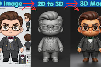 turn photo to 3d model image to custom figure toy stl file for 3d printing