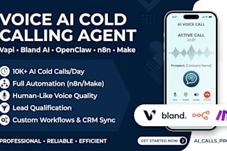 setup voice ai cold calling agent vapi bland with openclaw n8n make automation