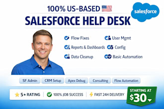 be your junior salesforce admin for flow fixes, reports, and data cleanup