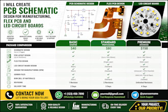create pcb schematic design for manufacturing, flex pcb and led circuit boards