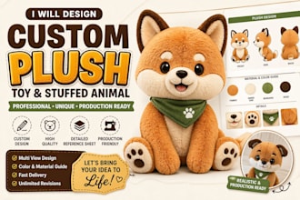 design custom plush toy and stuffed animal for production