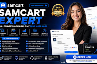 create samcart sales funnel landing page clickfunnels thrivecart systemeio