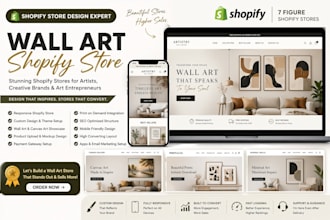 design wall art shopify website store print on demand printable canvas wall art