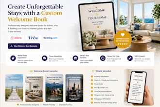 create custom vrbo, booking com, airbnb welcome book for better guest experience