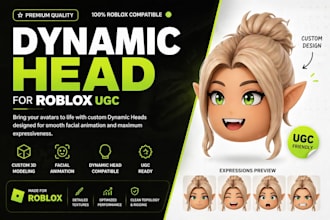 design roblox ugc accessories, custom dynamic heads, avatar